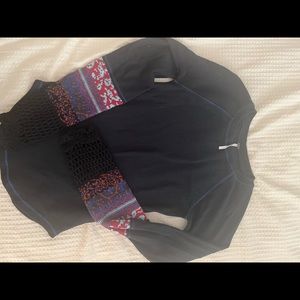 Free people long sleeve. Embroidered sleeves. Size medium